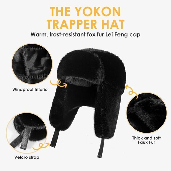 Unisex Khaki Trapper Hat with Ear Flaps Winter Russian Style Windproof main image 6